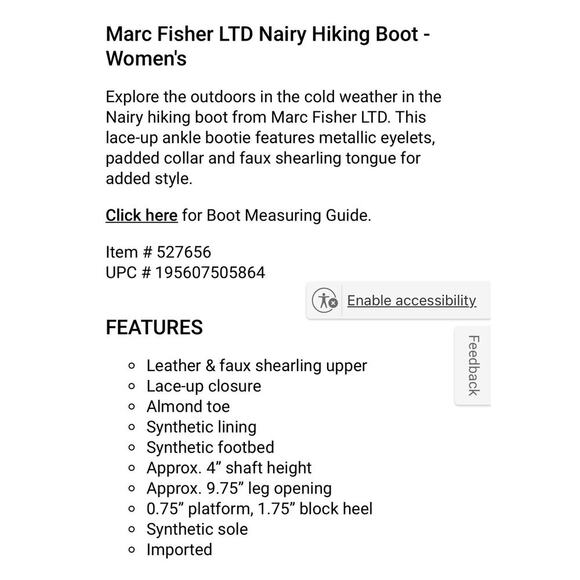 NEW Marc Fisher LTD Grey Suede Leather Nairy Hiking Boots, Sz 9.5M (JJ) - Picture 11 of 11